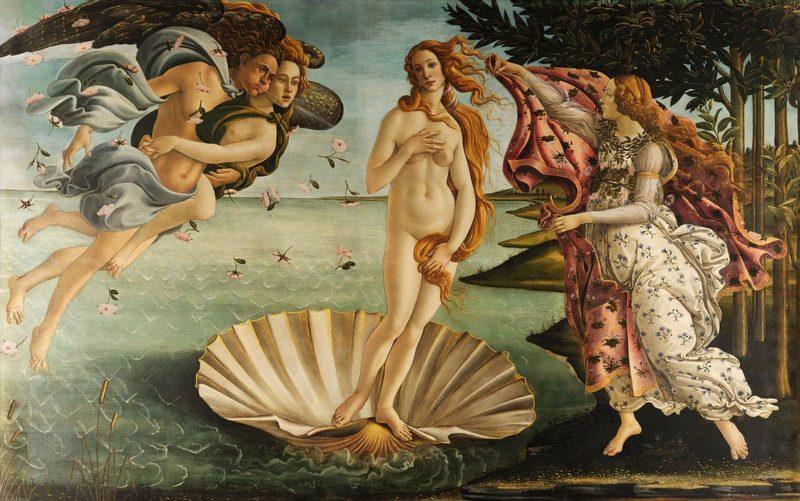 pintura del nacimiento de Venus